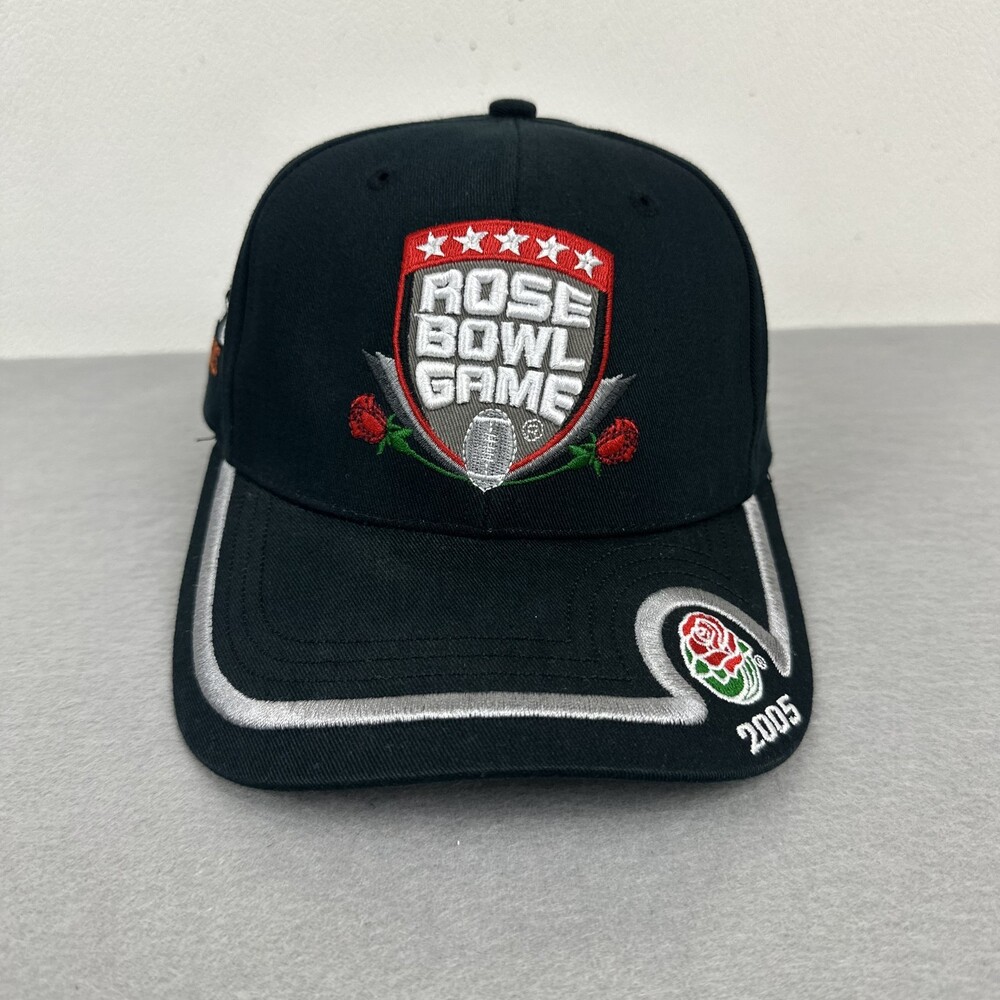 Vintage Texas Longhorns Hat Cap Men Snap Back Black 2005 Rose Bowl NCAA